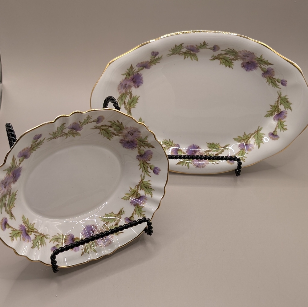 PARAGON White and Purple Floral Serveware Set